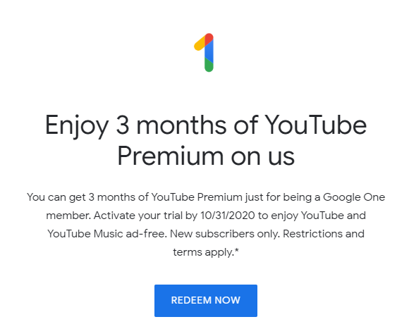 免费的YouTube Premium
