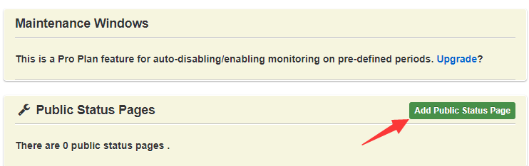 Add Public Status Page