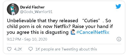 Netflix因为上线电影Cuties在推特遭遇粉丝退订抵制#CancelNetflix