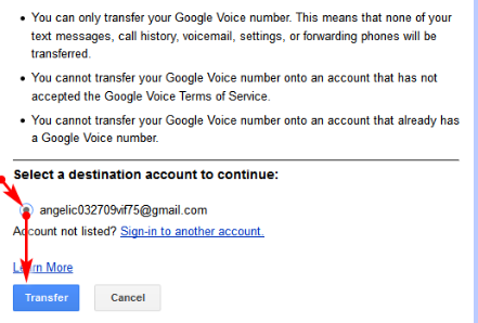 google voice转移时候账号是灰色或者提示your request didn't work