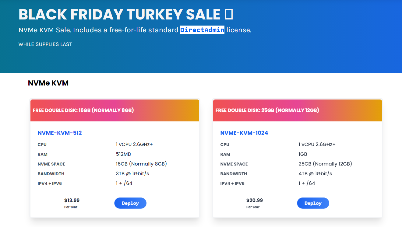 Hostodo 黑五BLACKFRIDAY促销1c 512m 3T年付14刀