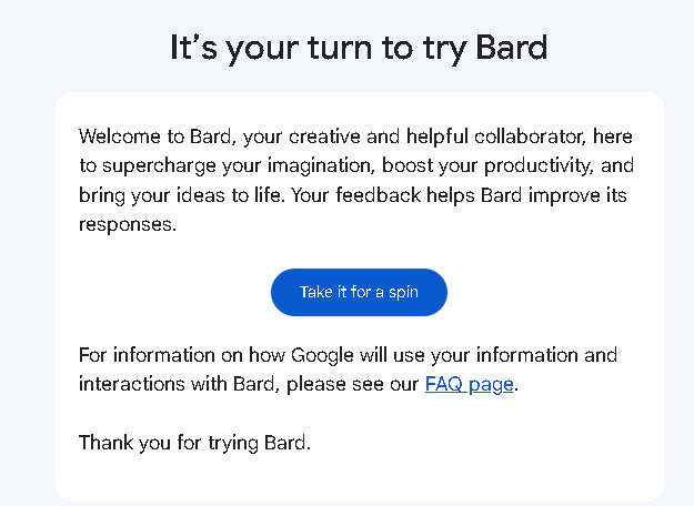 谷歌巴德Google Bard 申请成功,测试看看