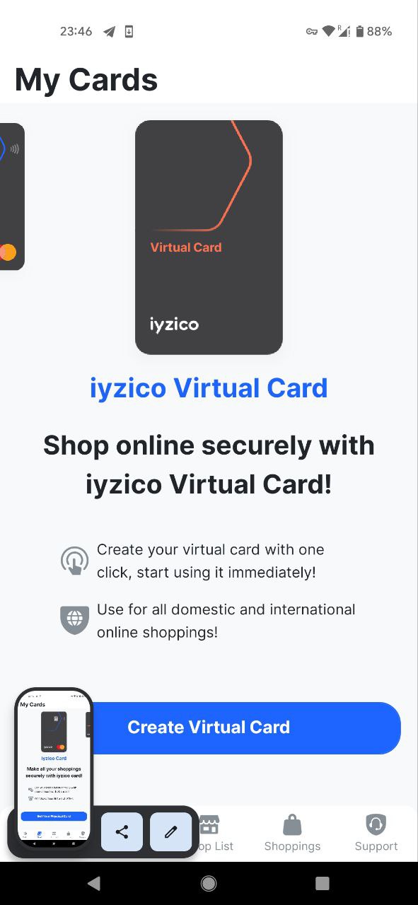 土耳其虚拟卡iyzico注册教程,无需kyc,无需土耳其手机号即可开卡