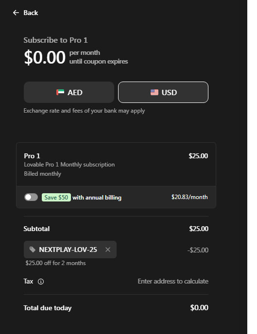 LOVABLE AI 免费获取2个月pro账号