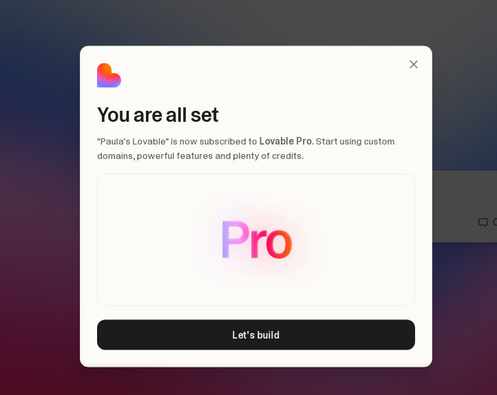 LOVABLE AI 免费获取2个月pro账号
